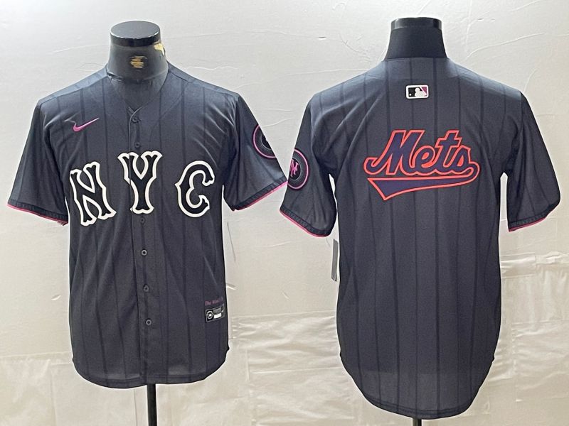 Men New York Mets Blank Black City Edition 2024 Nike MLB Jersey style 7->new york mets->MLB Jersey